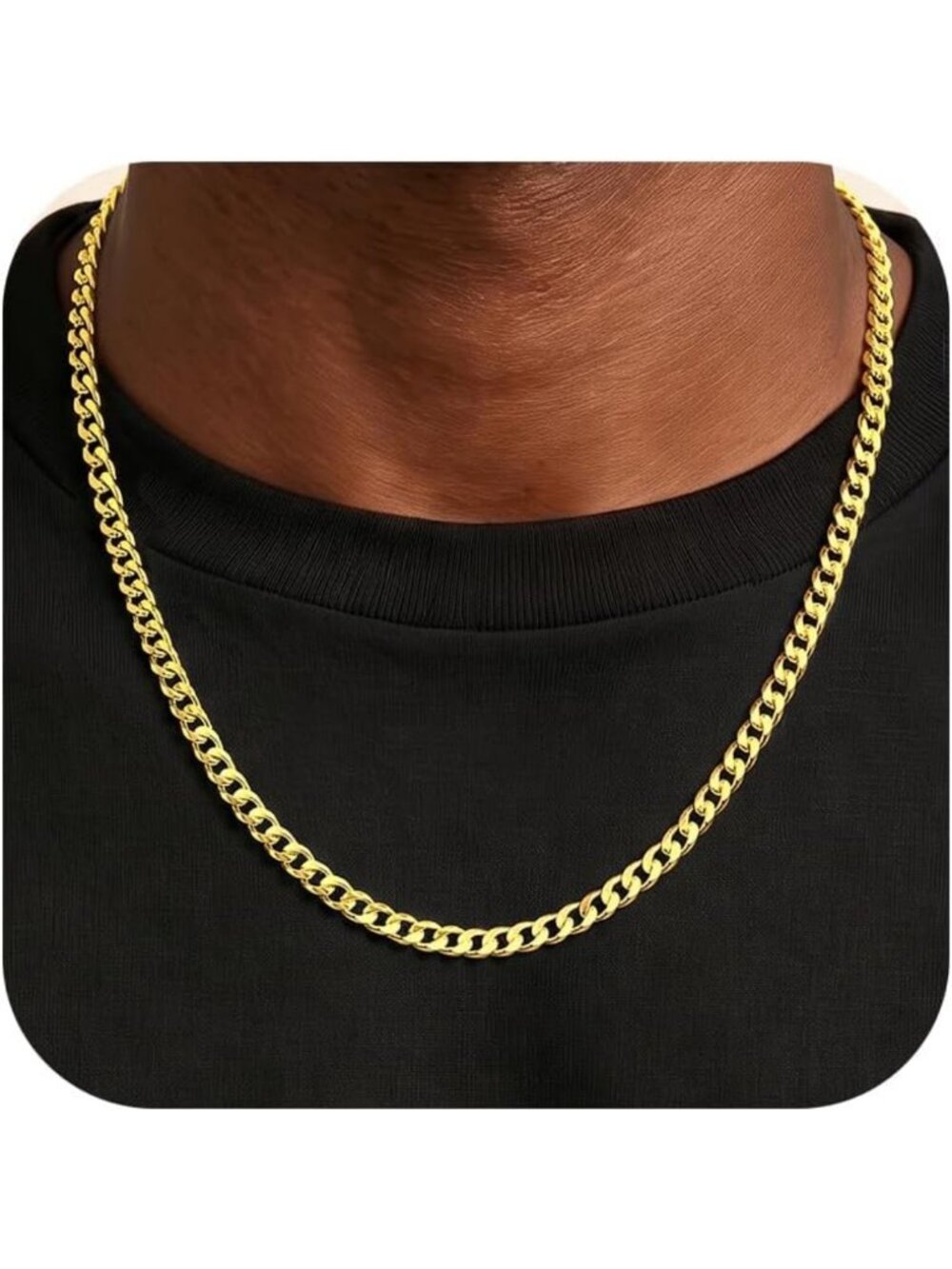 Men's 18K Gold Over Sterling Silver Cuban Link Chain - Stylish & Durable Jewelry